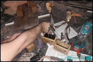 مراحل ساخت تندیس سوگواره عاشورایی سرخ و سیاه به رنگ عشق