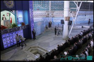 طراحی و ساخت دکور جایگاه سخنرانی رهبر در عید فطر 90